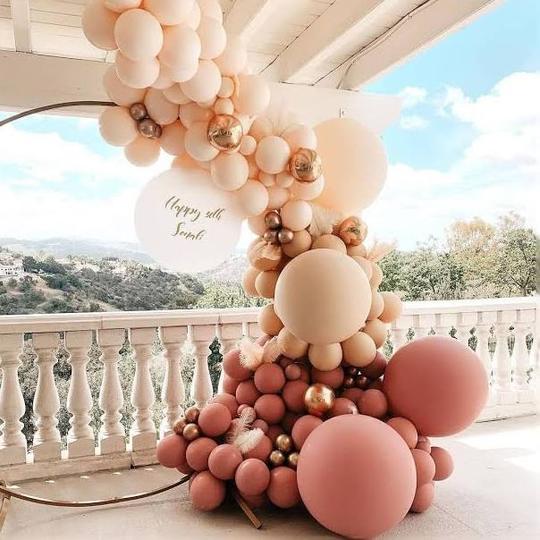 Mute colors balloon decor